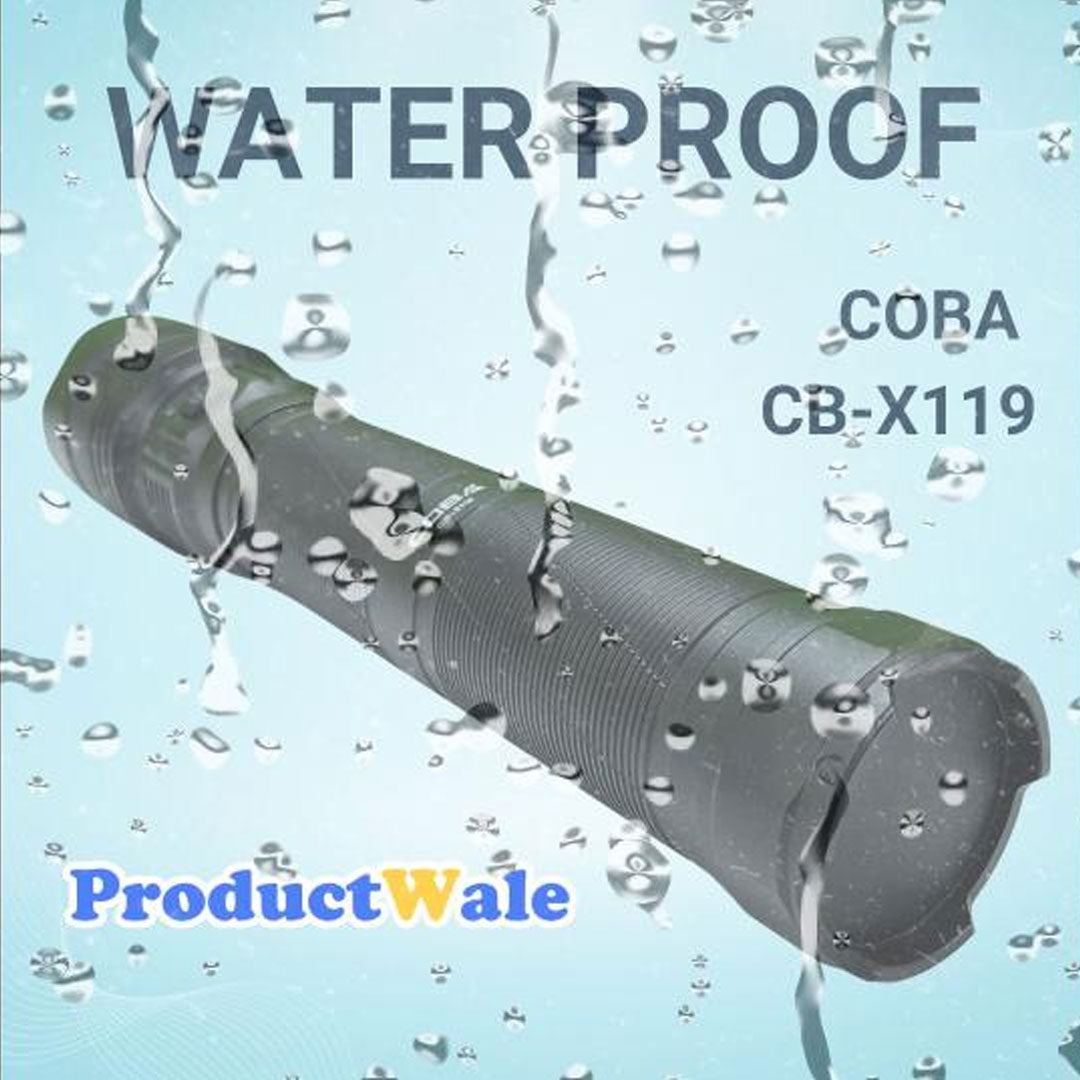 Waterproof flashlight torch COBA CB-X119, flashlight, India, longest, torch, light, powerful, LED, biggest