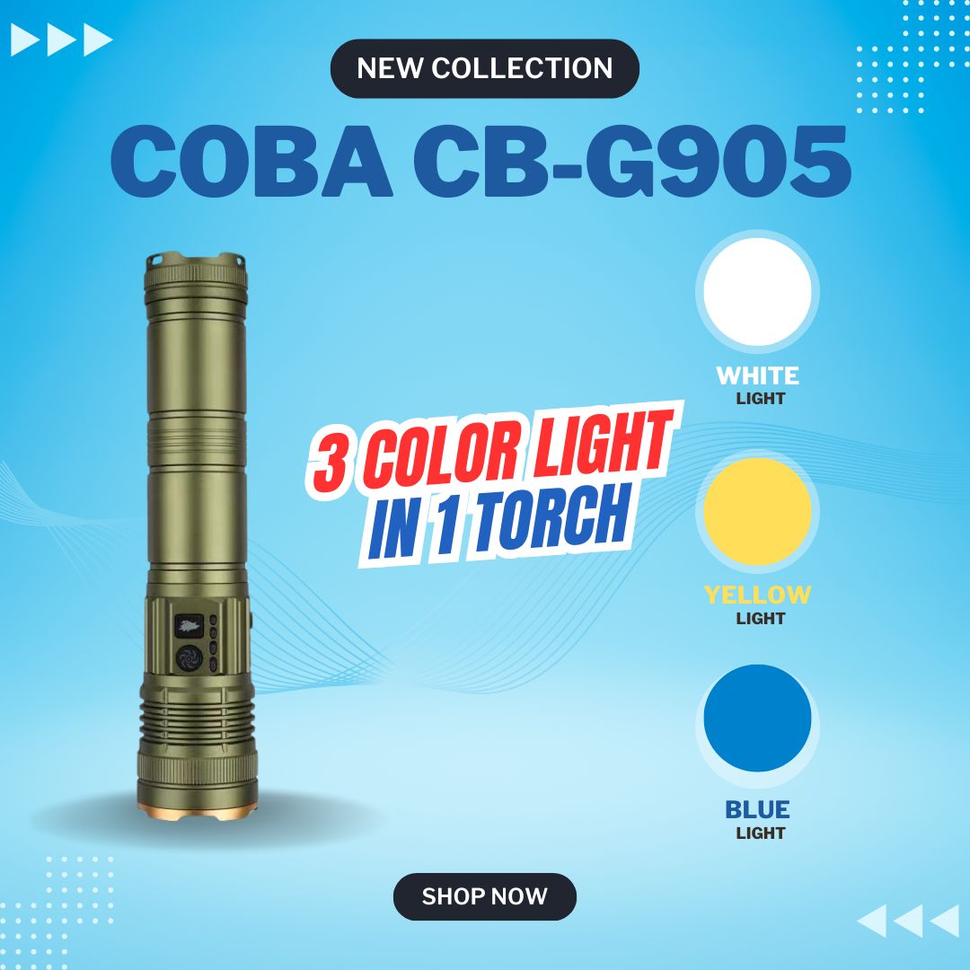 COBA CB-G905 tri colour changing torch light price in india Most powerful